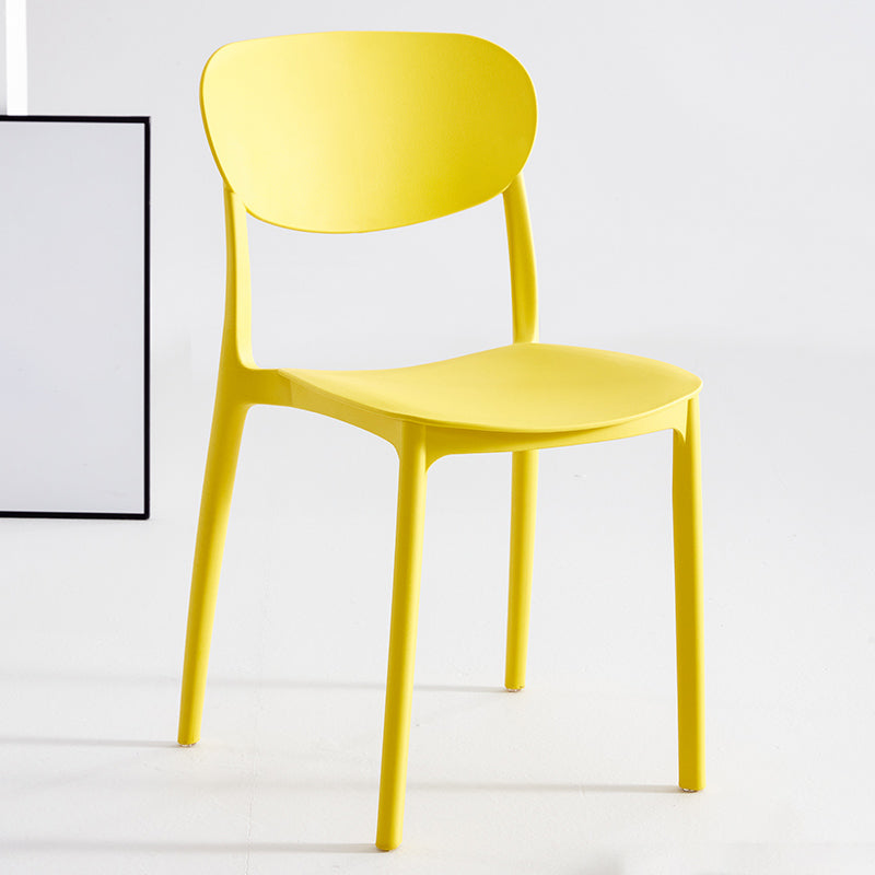 Contemporary Plastic Dining Chair Open Back Dining Side Chair for Kitchen Yellow 1 Piece Clearhalo ' kitchen&dining_furn' 'Dining Chairs' 'Dining Tables & Seating' 'dining_chair' 'furn' 'furn_dining_chair' 'Furniture' 'furniture_dining_chair' 'Kitchen & Dining Furniture' 'kitchen' 3754829
