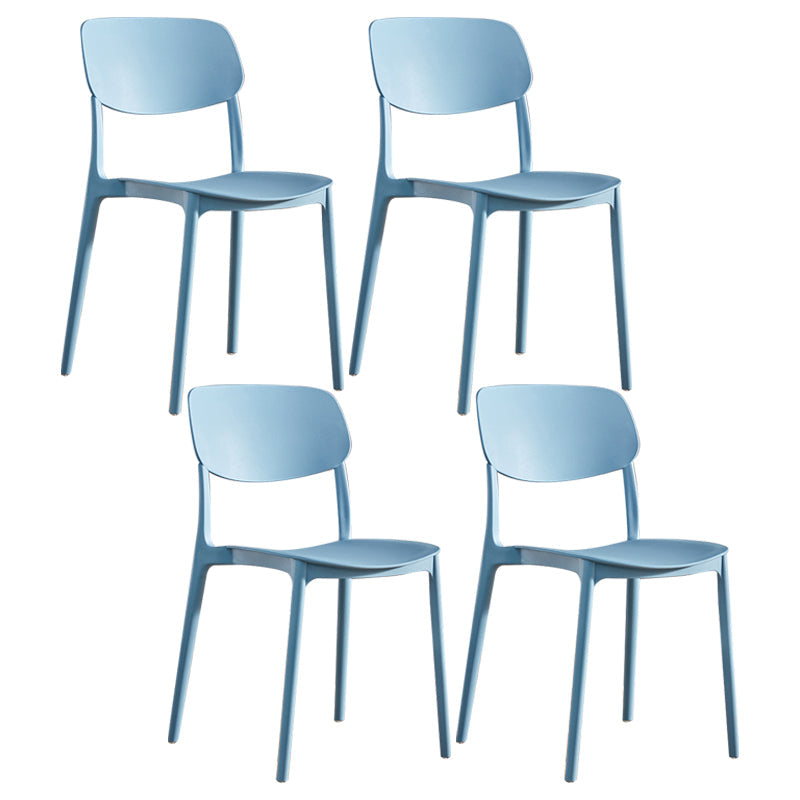 Contemporary Plastic Dining Chair Open Back Dining Side Chair for Kitchen Light Blue 4 Piece Set Clearhalo ' kitchen&dining_furn' 'Dining Chairs' 'Dining Tables & Seating' 'dining_chair' 'furn' 'furn_dining_chair' 'Furniture' 'furniture_dining_chair' 'Kitchen & Dining Furniture' 'kitchen' 3754834