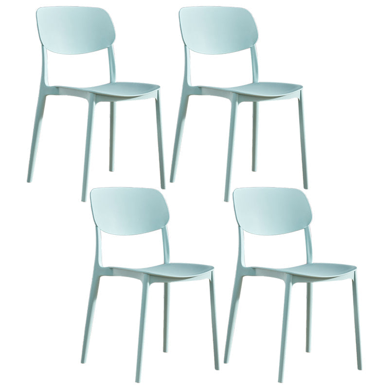 Contemporary Plastic Dining Chair Open Back Dining Side Chair for Kitchen Green 4 Piece Set Clearhalo ' kitchen&dining_furn' 'Dining Chairs' 'Dining Tables & Seating' 'dining_chair' 'furn' 'furn_dining_chair' 'Furniture' 'furniture_dining_chair' 'Kitchen & Dining Furniture' 'kitchen' 3754837