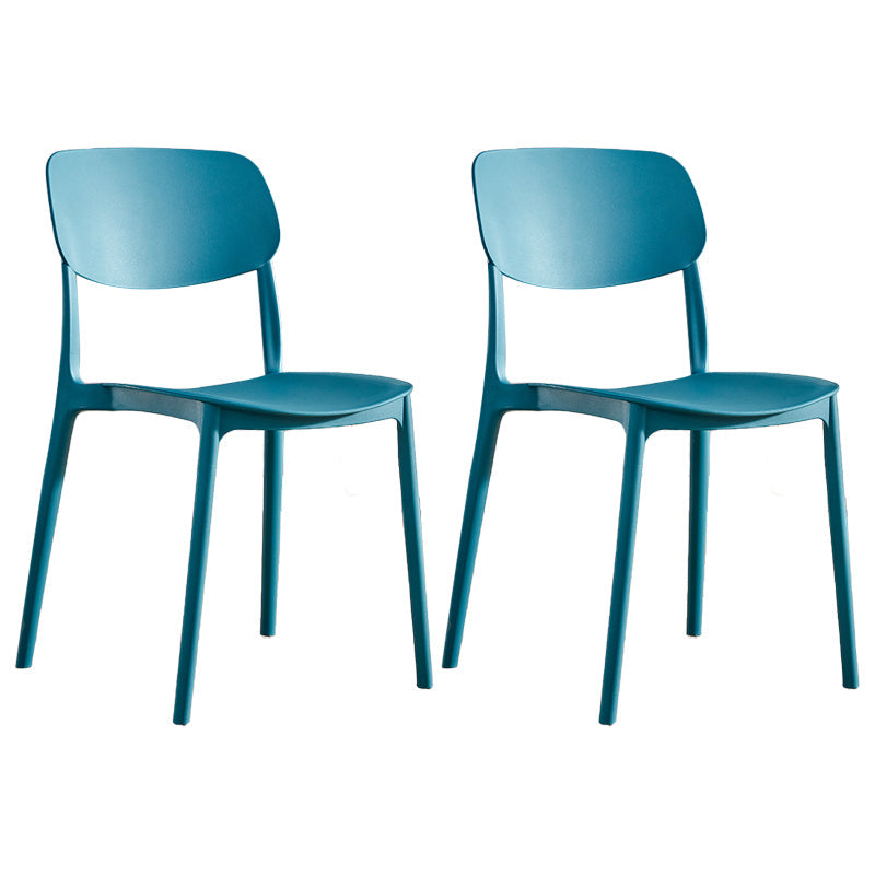 Contemporary Plastic Dining Chair Open Back Dining Side Chair for Kitchen Dark Blue 2 Piece Set Clearhalo ' kitchen&dining_furn' 'Dining Chairs' 'Dining Tables & Seating' 'dining_chair' 'furn' 'furn_dining_chair' 'Furniture' 'furniture_dining_chair' 'Kitchen & Dining Furniture' 'kitchen' 3754842