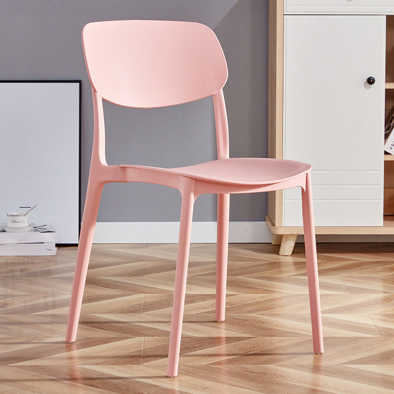 Contemporary Plastic Dining Chair Open Back Dining Side Chair for Kitchen Rose Bloom 1 Piece Clearhalo ' kitchen&dining_furn' 'Dining Chairs' 'Dining Tables & Seating' 'dining_chair' 'furn' 'furn_dining_chair' 'Furniture' 'furniture_dining_chair' 'Kitchen & Dining Furniture' 'kitchen' 3754847
