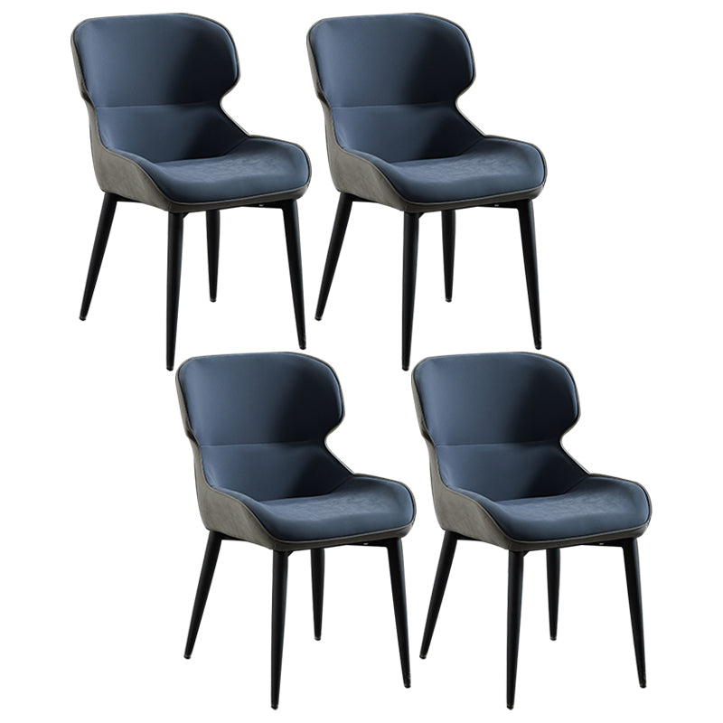 Nordic Style Metal Armless Dining Chairs Wingback Side Chair for Home Use Blue 4 Piece Set Clearhalo ' kitchen&dining_furn' 'Dining Chairs' 'Dining Tables & Seating' 'dining_chair' 'furn' 'furn_dining_chair' 'Furniture' 'furniture_dining_chair' 'Kitchen & Dining Furniture' 'kitchen' 3754861
