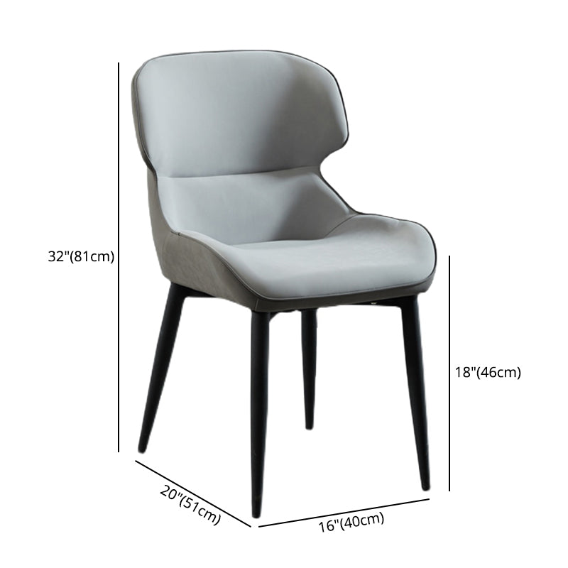 Nordic Style Metal Armless Dining Chairs Wingback Side Chair for Home Use Clearhalo ' kitchen&dining_furn' 'Dining Chairs' 'Dining Tables & Seating' 'dining_chair' 'furn' 'furn_dining_chair' 'Furniture' 'furniture_dining_chair' 'Kitchen & Dining Furniture' 'kitchen' 3754868