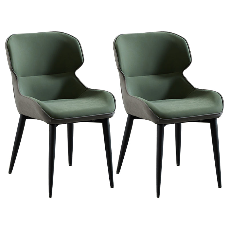 Nordic Style Metal Armless Dining Chairs Wingback Side Chair for Home Use Blackish Green 2 Piece Set Clearhalo ' kitchen&dining_furn' 'Dining Chairs' 'Dining Tables & Seating' 'dining_chair' 'furn' 'furn_dining_chair' 'Furniture' 'furniture_dining_chair' 'Kitchen & Dining Furniture' 'kitchen' 3754874