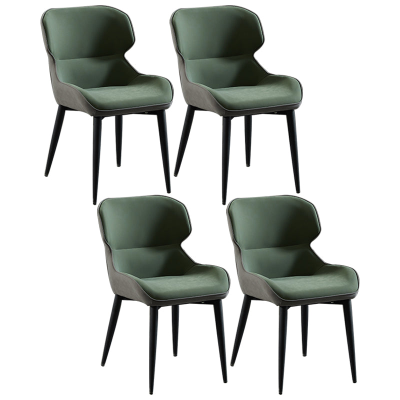 Nordic Style Metal Armless Dining Chairs Wingback Side Chair for Home Use Blackish Green 4 Piece Set Clearhalo ' kitchen&dining_furn' 'Dining Chairs' 'Dining Tables & Seating' 'dining_chair' 'furn' 'furn_dining_chair' 'Furniture' 'furniture_dining_chair' 'Kitchen & Dining Furniture' 'kitchen' 3754875