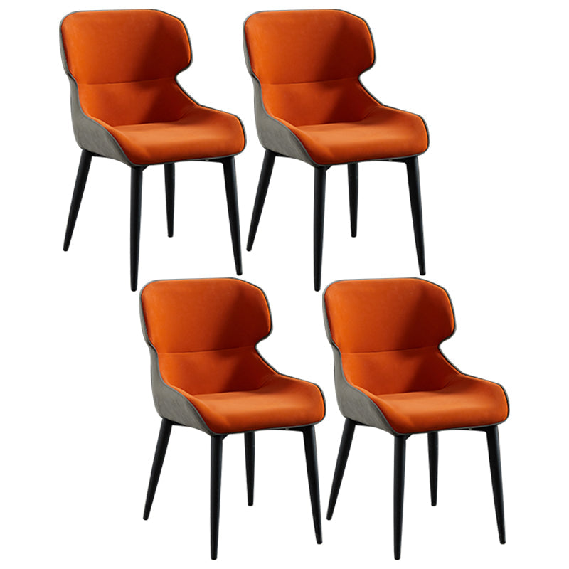 Nordic Style Metal Armless Dining Chairs Wingback Side Chair for Home Use Orange 4 Piece Set Clearhalo ' kitchen&dining_furn' 'Dining Chairs' 'Dining Tables & Seating' 'dining_chair' 'furn' 'furn_dining_chair' 'Furniture' 'furniture_dining_chair' 'Kitchen & Dining Furniture' 'kitchen' 3754878