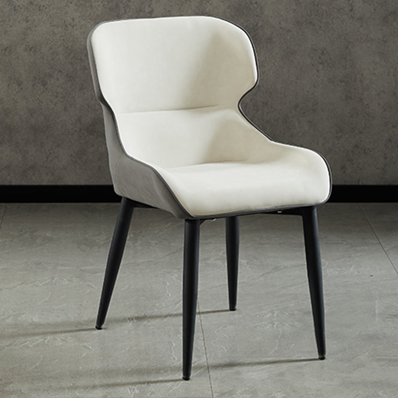 Nordic Style Metal Armless Dining Chairs Wingback Side Chair for Home Use Off-White 1 Piece Clearhalo ' kitchen&dining_furn' 'Dining Chairs' 'Dining Tables & Seating' 'dining_chair' 'furn' 'furn_dining_chair' 'Furniture' 'furniture_dining_chair' 'Kitchen & Dining Furniture' 'kitchen' 3754879