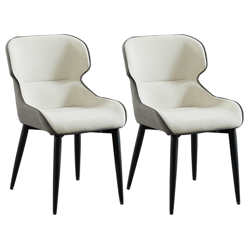 Nordic Style Metal Armless Dining Chairs Wingback Side Chair for Home Use Off-White 2 Piece Set Clearhalo ' kitchen&dining_furn' 'Dining Chairs' 'Dining Tables & Seating' 'dining_chair' 'furn' 'furn_dining_chair' 'Furniture' 'furniture_dining_chair' 'Kitchen & Dining Furniture' 'kitchen' 3754880