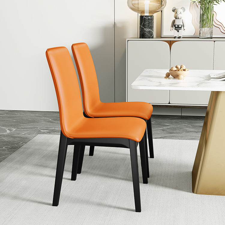 Industrial Restaurant Leather Side Chair Matte Finish Solid Back Dining Chair Clearhalo ' kitchen&dining_furn' 'Dining Chairs' 'Dining Tables & Seating' 'dining_chair' 'furn' 'furn_dining_chair' 'Furniture' 'furniture_dining_chair' 'Kitchen & Dining Furniture' 'kitchen' 3754882