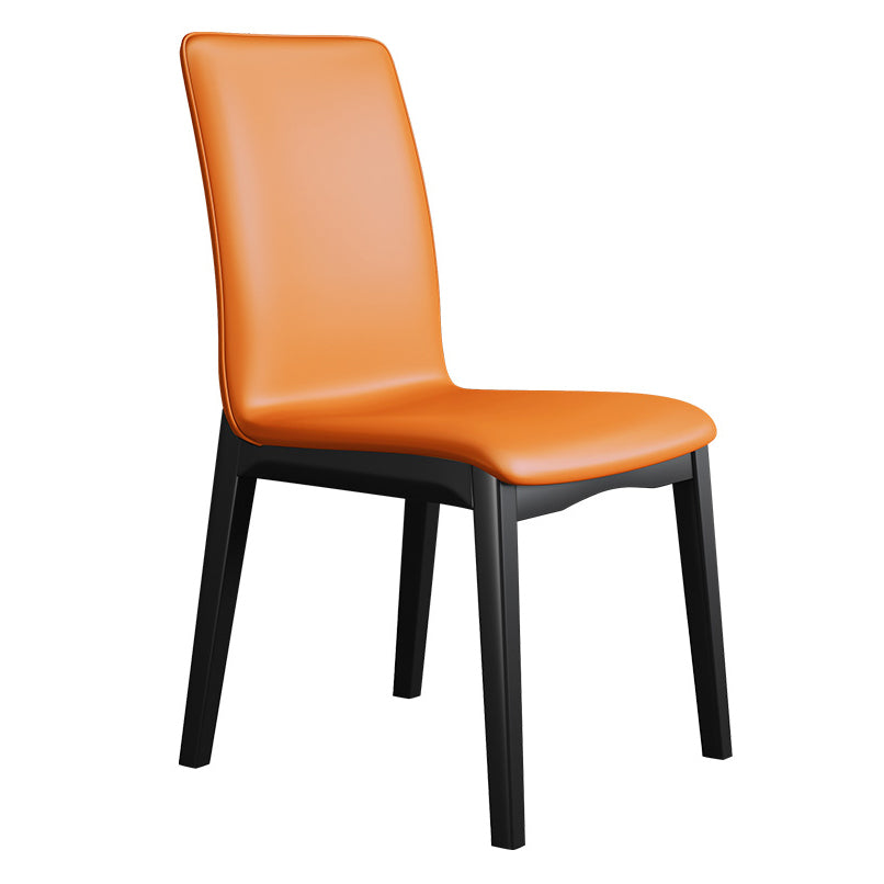 Industrial Restaurant Leather Side Chair Matte Finish Solid Back Dining Chair Clearhalo ' kitchen&dining_furn' 'Dining Chairs' 'Dining Tables & Seating' 'dining_chair' 'furn' 'furn_dining_chair' 'Furniture' 'furniture_dining_chair' 'Kitchen & Dining Furniture' 'kitchen' 3754891