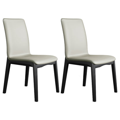 Industrial Restaurant Leather Side Chair Matte Finish Solid Back Dining Chair Light Gray 2 Piece Set Black Clearhalo ' kitchen&dining_furn' 'Dining Chairs' 'Dining Tables & Seating' 'dining_chair' 'furn' 'furn_dining_chair' 'Furniture' 'furniture_dining_chair' 'Kitchen & Dining Furniture' 'kitchen' 3754894