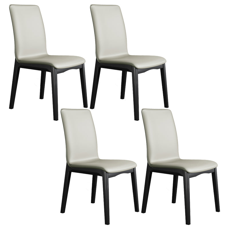 Industrial Restaurant Leather Side Chair Matte Finish Solid Back Dining Chair Light Gray 4 Piece Set Black Clearhalo ' kitchen&dining_furn' 'Dining Chairs' 'Dining Tables & Seating' 'dining_chair' 'furn' 'furn_dining_chair' 'Furniture' 'furniture_dining_chair' 'Kitchen & Dining Furniture' 'kitchen' 3754896