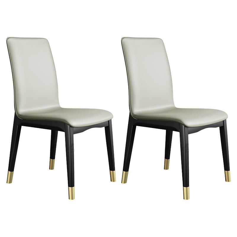 Industrial Restaurant Leather Side Chair Matte Finish Solid Back Dining Chair Light Gray 2 Piece Set Brass Gold Clearhalo ' kitchen&dining_furn' 'Dining Chairs' 'Dining Tables & Seating' 'dining_chair' 'furn' 'furn_dining_chair' 'Furniture' 'furniture_dining_chair' 'Kitchen & Dining Furniture' 'kitchen' 3754900