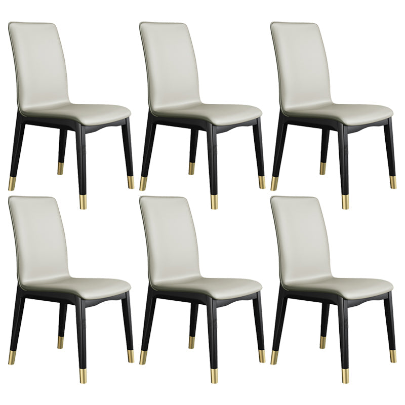 Industrial Restaurant Leather Side Chair Matte Finish Solid Back Dining Chair Light Gray 6 Piece Set Brass Gold Clearhalo ' kitchen&dining_furn' 'Dining Chairs' 'Dining Tables & Seating' 'dining_chair' 'furn' 'furn_dining_chair' 'Furniture' 'furniture_dining_chair' 'Kitchen & Dining Furniture' 'kitchen' 3754904