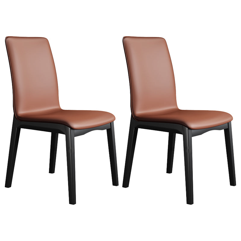 Industrial Restaurant Leather Side Chair Matte Finish Solid Back Dining Chair Coffee 2 Piece Set Black Clearhalo ' kitchen&dining_furn' 'Dining Chairs' 'Dining Tables & Seating' 'dining_chair' 'furn' 'furn_dining_chair' 'Furniture' 'furniture_dining_chair' 'Kitchen & Dining Furniture' 'kitchen' 3754905
