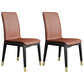 Industrial Restaurant Leather Side Chair Matte Finish Solid Back Dining Chair Coffee 2 Piece Set Brass Gold Clearhalo ' kitchen&dining_furn' 'Dining Chairs' 'Dining Tables & Seating' 'dining_chair' 'furn' 'furn_dining_chair' 'Furniture' 'furniture_dining_chair' 'Kitchen & Dining Furniture' 'kitchen' 3754908
