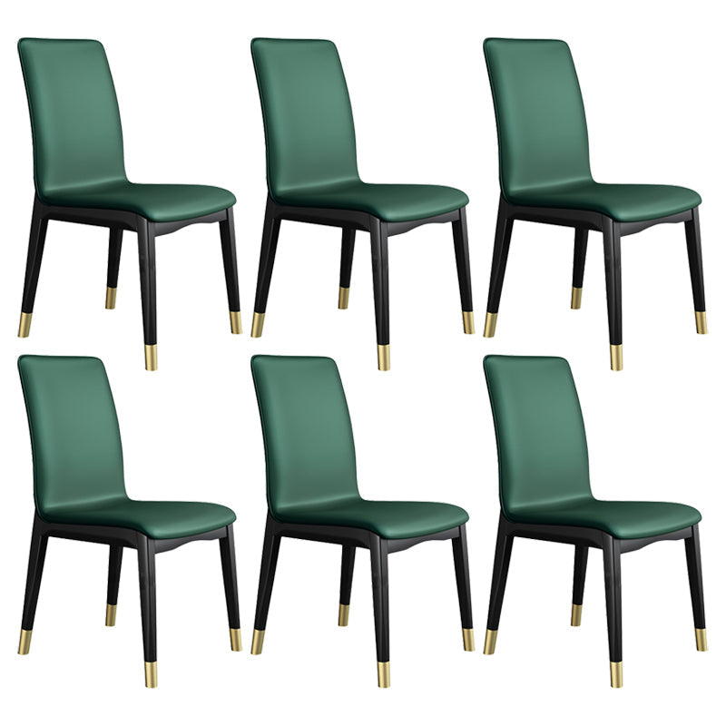 Industrial Restaurant Leather Side Chair Matte Finish Solid Back Dining Chair Peacock Green 6 Piece Set Brass Gold Clearhalo ' kitchen&dining_furn' 'Dining Chairs' 'Dining Tables & Seating' 'dining_chair' 'furn' 'furn_dining_chair' 'Furniture' 'furniture_dining_chair' 'Kitchen & Dining Furniture' 'kitchen' 3754916