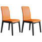 Industrial Restaurant Leather Side Chair Matte Finish Solid Back Dining Chair Orange 2 Piece Set Black Clearhalo ' kitchen&dining_furn' 'Dining Chairs' 'Dining Tables & Seating' 'dining_chair' 'furn' 'furn_dining_chair' 'Furniture' 'furniture_dining_chair' 'Kitchen & Dining Furniture' 'kitchen' 3754917
