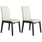 Industrial Restaurant Leather Side Chair Matte Finish Solid Back Dining Chair Off-White 2 Piece Set Black Clearhalo ' kitchen&dining_furn' 'Dining Chairs' 'Dining Tables & Seating' 'dining_chair' 'furn' 'furn_dining_chair' 'Furniture' 'furniture_dining_chair' 'Kitchen & Dining Furniture' 'kitchen' 3754923