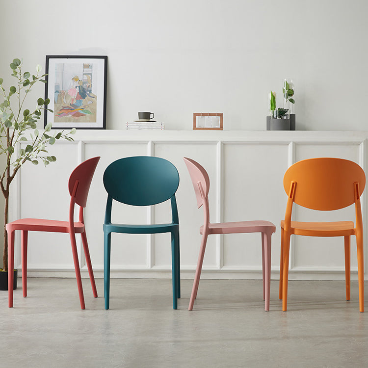 Plastic Open Back Side Chair Scandinavian Stackable Armless Dining Chairs Clearhalo ' kitchen&dining_furn' 'Dining Chairs' 'Dining Tables & Seating' 'dining_chair' 'furn' 'furn_dining_chair' 'Furniture' 'furniture_dining_chair' 'Kitchen & Dining Furniture' 'kitchen' 3754929