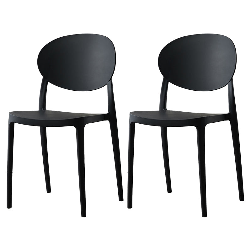Plastic Open Back Side Chair Scandinavian Stackable Armless Dining Chairs Black 2 Piece Set Clearhalo ' kitchen&dining_furn' 'Dining Chairs' 'Dining Tables & Seating' 'dining_chair' 'furn' 'furn_dining_chair' 'Furniture' 'furniture_dining_chair' 'Kitchen & Dining Furniture' 'kitchen' 3754931