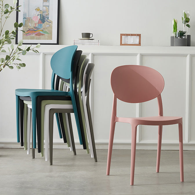 Plastic Open Back Side Chair Scandinavian Stackable Armless Dining Chairs Clearhalo ' kitchen&dining_furn' 'Dining Chairs' 'Dining Tables & Seating' 'dining_chair' 'furn' 'furn_dining_chair' 'Furniture' 'furniture_dining_chair' 'Kitchen & Dining Furniture' 'kitchen' 3754934