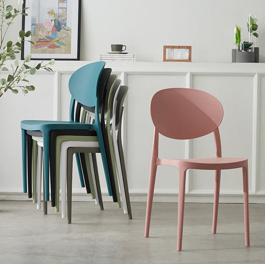Plastic Open Back Side Chair Scandinavian Stackable Armless Dining Chairs Clearhalo ' kitchen&dining_furn' 'Dining Chairs' 'Dining Tables & Seating' 'dining_chair' 'furn' 'furn_dining_chair' 'Furniture' 'furniture_dining_chair' 'Kitchen & Dining Furniture' 'kitchen' 3754934