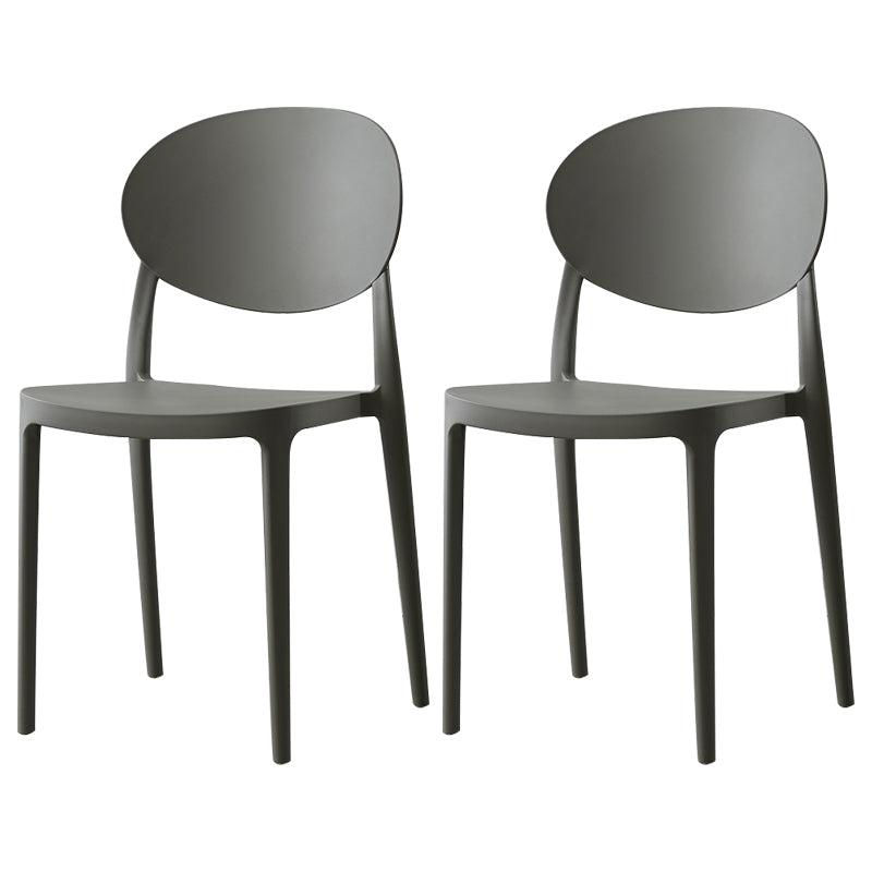 Plastic Open Back Side Chair Scandinavian Stackable Armless Dining Chairs Grey 2 Piece Set Clearhalo ' kitchen&dining_furn' 'Dining Chairs' 'Dining Tables & Seating' 'dining_chair' 'furn' 'furn_dining_chair' 'Furniture' 'furniture_dining_chair' 'Kitchen & Dining Furniture' 'kitchen' 3754937