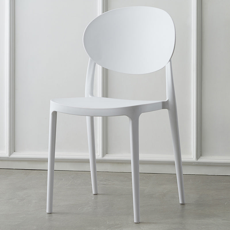 Plastic Open Back Side Chair Scandinavian Stackable Armless Dining Chairs White 1 Piece Clearhalo ' kitchen&dining_furn' 'Dining Chairs' 'Dining Tables & Seating' 'dining_chair' 'furn' 'furn_dining_chair' 'Furniture' 'furniture_dining_chair' 'Kitchen & Dining Furniture' 'kitchen' 3754941