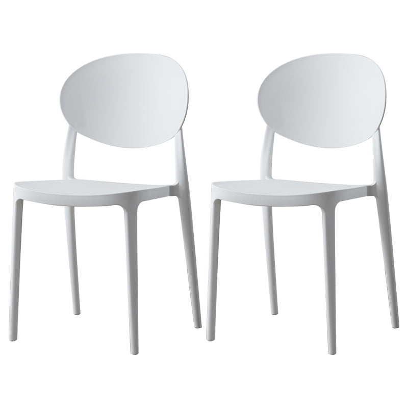 Plastic Open Back Side Chair Scandinavian Stackable Armless Dining Chairs White 2 Piece Set Clearhalo ' kitchen&dining_furn' 'Dining Chairs' 'Dining Tables & Seating' 'dining_chair' 'furn' 'furn_dining_chair' 'Furniture' 'furniture_dining_chair' 'Kitchen & Dining Furniture' 'kitchen' 3754942