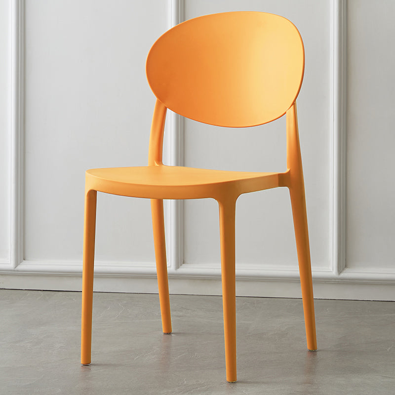Plastic Open Back Side Chair Scandinavian Stackable Armless Dining Chairs Yellow 1 Piece Clearhalo ' kitchen&dining_furn' 'Dining Chairs' 'Dining Tables & Seating' 'dining_chair' 'furn' 'furn_dining_chair' 'Furniture' 'furniture_dining_chair' 'Kitchen & Dining Furniture' 'kitchen' 3754944