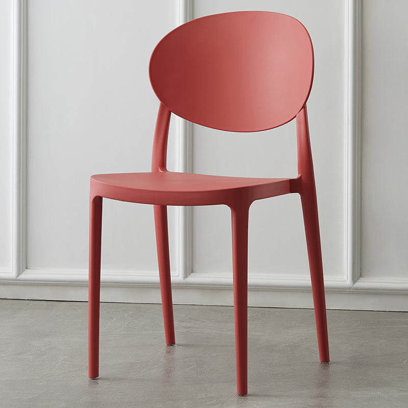 Plastic Open Back Side Chair Scandinavian Stackable Armless Dining Chairs Rose Red 1 Piece Clearhalo ' kitchen&dining_furn' 'Dining Chairs' 'Dining Tables & Seating' 'dining_chair' 'furn' 'furn_dining_chair' 'Furniture' 'furniture_dining_chair' 'Kitchen & Dining Furniture' 'kitchen' 3754947