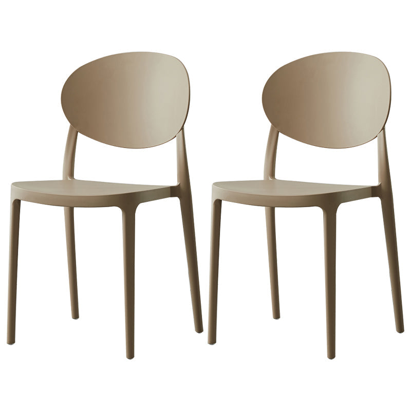 Plastic Open Back Side Chair Scandinavian Stackable Armless Dining Chairs Camel 2 Piece Set Clearhalo ' kitchen&dining_furn' 'Dining Chairs' 'Dining Tables & Seating' 'dining_chair' 'furn' 'furn_dining_chair' 'Furniture' 'furniture_dining_chair' 'Kitchen & Dining Furniture' 'kitchen' 3754951