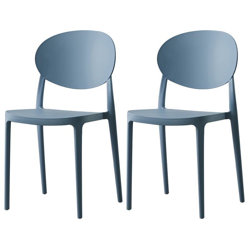 Plastic Open Back Side Chair Scandinavian Stackable Armless Dining Chairs Lake Blue 2 Piece Set Clearhalo ' kitchen&dining_furn' 'Dining Chairs' 'Dining Tables & Seating' 'dining_chair' 'furn' 'furn_dining_chair' 'Furniture' 'furniture_dining_chair' 'Kitchen & Dining Furniture' 'kitchen' 3754954