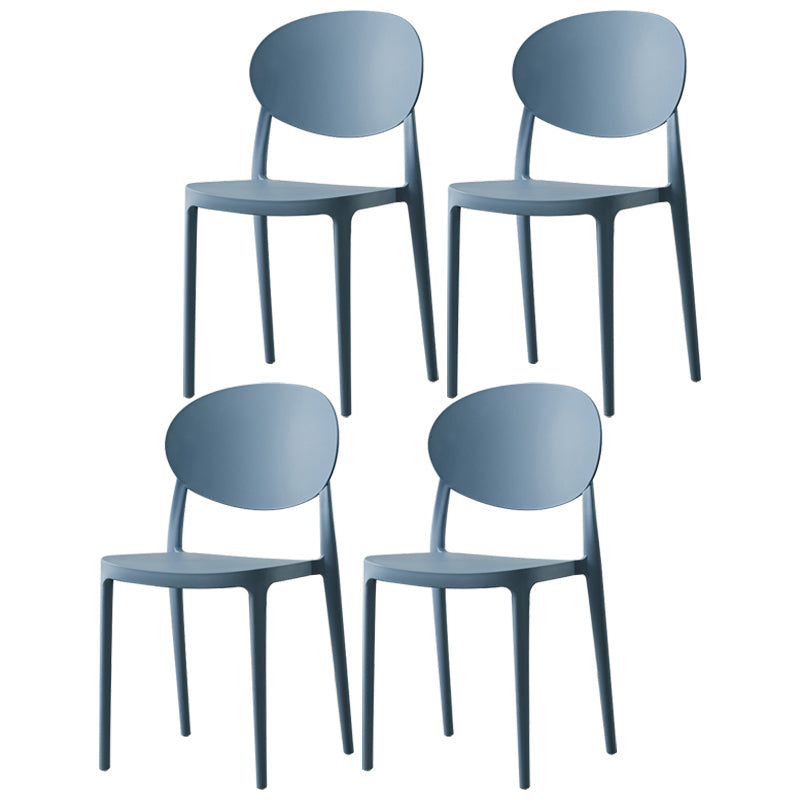 Plastic Open Back Side Chair Scandinavian Stackable Armless Dining Chairs Lake Blue 4 Piece Set Clearhalo ' kitchen&dining_furn' 'Dining Chairs' 'Dining Tables & Seating' 'dining_chair' 'furn' 'furn_dining_chair' 'Furniture' 'furniture_dining_chair' 'Kitchen & Dining Furniture' 'kitchen' 3754955