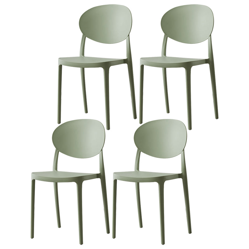 Plastic Open Back Side Chair Scandinavian Stackable Armless Dining Chairs Lake Green 4 Piece Set Clearhalo ' kitchen&dining_furn' 'Dining Chairs' 'Dining Tables & Seating' 'dining_chair' 'furn' 'furn_dining_chair' 'Furniture' 'furniture_dining_chair' 'Kitchen & Dining Furniture' 'kitchen' 3754958