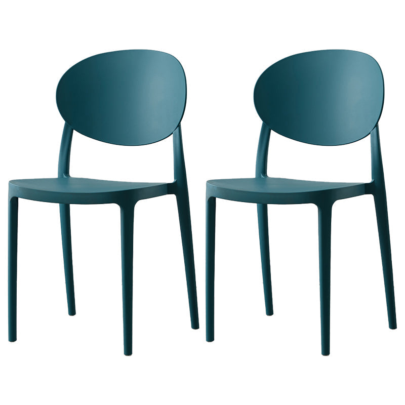 Plastic Open Back Side Chair Scandinavian Stackable Armless Dining Chairs Peacock Blue 2 Piece Set Clearhalo ' kitchen&dining_furn' 'Dining Chairs' 'Dining Tables & Seating' 'dining_chair' 'furn' 'furn_dining_chair' 'Furniture' 'furniture_dining_chair' 'Kitchen & Dining Furniture' 'kitchen' 3754963