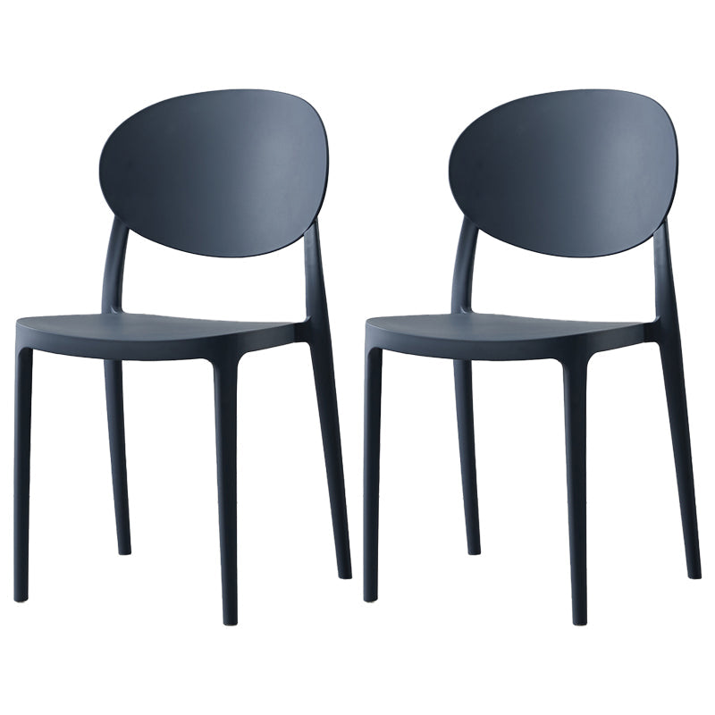 Plastic Open Back Side Chair Scandinavian Stackable Armless Dining Chairs Gray Blue 2 Piece Set Clearhalo ' kitchen&dining_furn' 'Dining Chairs' 'Dining Tables & Seating' 'dining_chair' 'furn' 'furn_dining_chair' 'Furniture' 'furniture_dining_chair' 'Kitchen & Dining Furniture' 'kitchen' 3754966