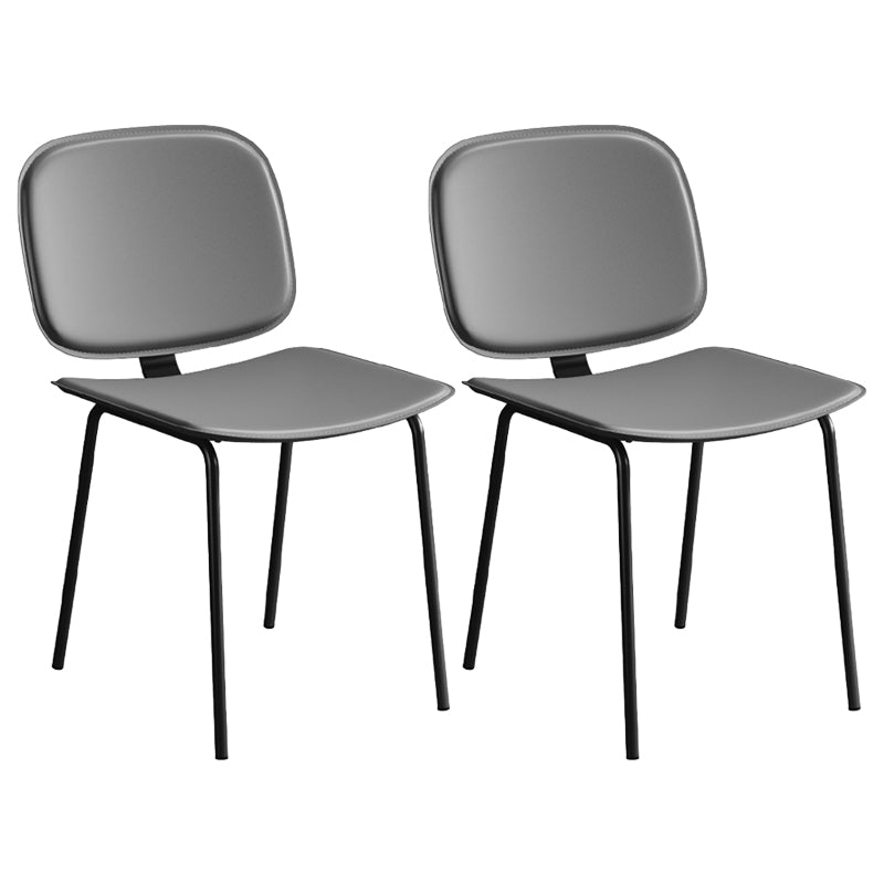 Modern Metal Dining Room Armless Chairs Open Back Dining Side Chair for Home Use Grey 2 Piece Set Clearhalo ' kitchen&dining_furn' 'Dining Chairs' 'Dining Tables & Seating' 'dining_chair' 'furn' 'furn_dining_chair' 'Furniture' 'furniture_dining_chair' 'Kitchen & Dining Furniture' 'kitchen' 3754977