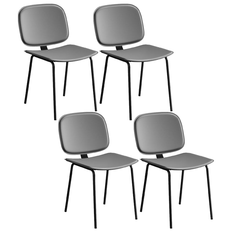 Modern Metal Dining Room Armless Chairs Open Back Dining Side Chair for Home Use Grey 4 Piece Set Clearhalo ' kitchen&dining_furn' 'Dining Chairs' 'Dining Tables & Seating' 'dining_chair' 'furn' 'furn_dining_chair' 'Furniture' 'furniture_dining_chair' 'Kitchen & Dining Furniture' 'kitchen' 3754979