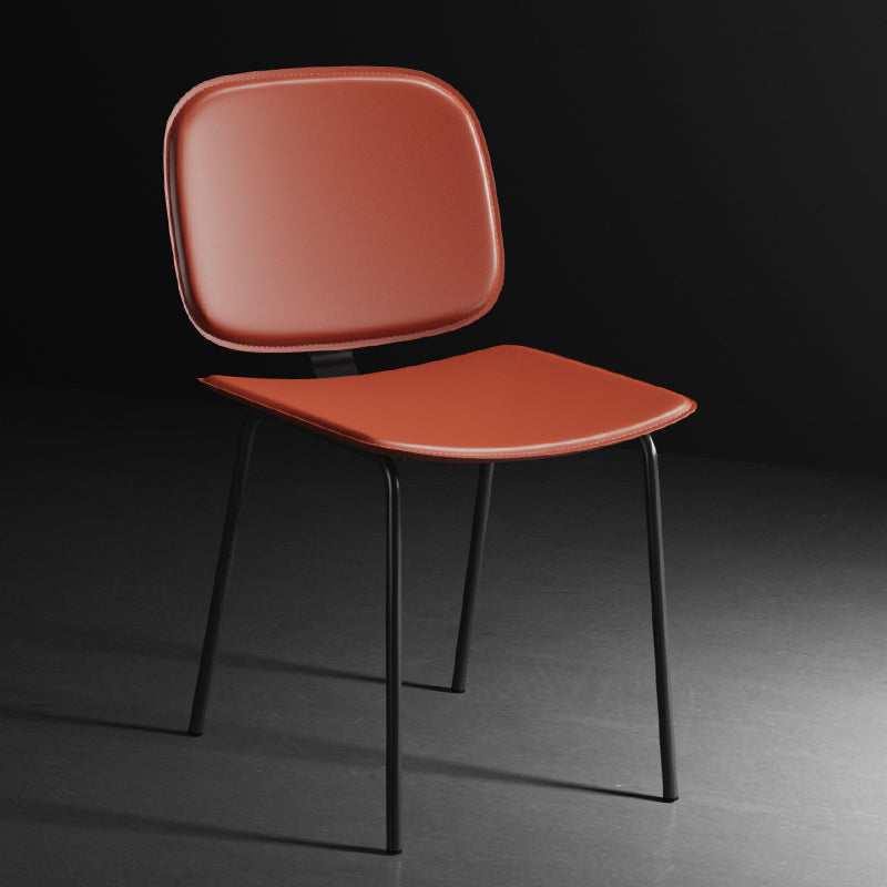 Modern Metal Dining Room Armless Chairs Open Back Dining Side Chair for Home Use Orange 1 Piece Clearhalo ' kitchen&dining_furn' 'Dining Chairs' 'Dining Tables & Seating' 'dining_chair' 'furn' 'furn_dining_chair' 'Furniture' 'furniture_dining_chair' 'Kitchen & Dining Furniture' 'kitchen' 3754981