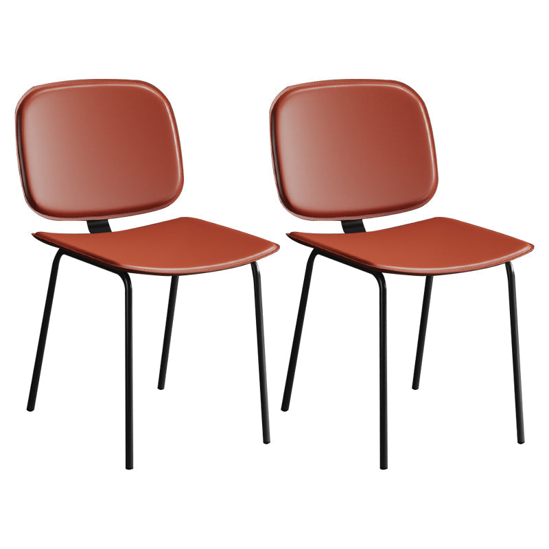 Modern Metal Dining Room Armless Chairs Open Back Dining Side Chair for Home Use Orange 2 Piece Set Clearhalo ' kitchen&dining_furn' 'Dining Chairs' 'Dining Tables & Seating' 'dining_chair' 'furn' 'furn_dining_chair' 'Furniture' 'furniture_dining_chair' 'Kitchen & Dining Furniture' 'kitchen' 3754983