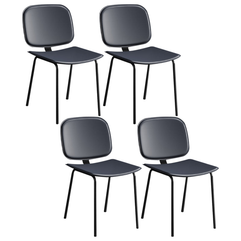 Modern Metal Dining Room Armless Chairs Open Back Dining Side Chair for Home Use Blue 4 Piece Set Clearhalo ' kitchen&dining_furn' 'Dining Chairs' 'Dining Tables & Seating' 'dining_chair' 'furn' 'furn_dining_chair' 'Furniture' 'furniture_dining_chair' 'Kitchen & Dining Furniture' 'kitchen' 3754991