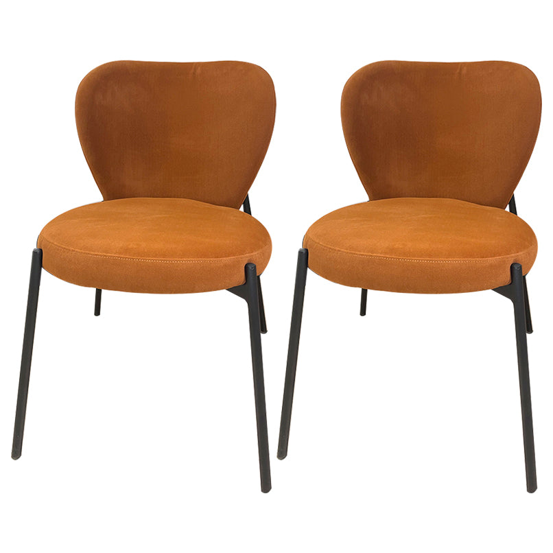 Scandinavian Style Dining Fabric Side Chair Solid Back Armless Chair for Home Use Brown 2 Piece Set Clearhalo ' kitchen&dining_furn' 'Dining Chairs' 'Dining Tables & Seating' 'dining_chair' 'furn' 'furn_dining_chair' 'Furniture' 'furniture_dining_chair' 'Kitchen & Dining Furniture' 'kitchen' 3755006