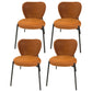 Scandinavian Style Dining Fabric Side Chair Solid Back Armless Chair for Home Use Brown 4 Piece Set Clearhalo ' kitchen&dining_furn' 'Dining Chairs' 'Dining Tables & Seating' 'dining_chair' 'furn' 'furn_dining_chair' 'Furniture' 'furniture_dining_chair' 'Kitchen & Dining Furniture' 'kitchen' 3755007