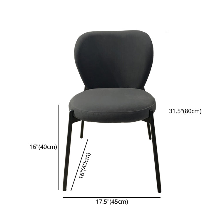 Scandinavian Style Dining Fabric Side Chair Solid Back Armless Chair for Home Use Clearhalo ' kitchen&dining_furn' 'Dining Chairs' 'Dining Tables & Seating' 'dining_chair' 'furn' 'furn_dining_chair' 'Furniture' 'furniture_dining_chair' 'Kitchen & Dining Furniture' 'kitchen' 3755013