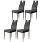 Scandinavian Style Upholstered Armless Dining Chairs Solid Back Side Chair for Home Black 4 Piece Set Clearhalo ' kitchen&dining_furn' 'Dining Chairs' 'Dining Tables & Seating' 'dining_chair' 'furn' 'furn_dining_chair' 'Furniture' 'furniture_dining_chair' 'Kitchen & Dining Furniture' 'kitchen' 3755018