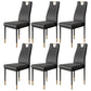 Scandinavian Style Upholstered Armless Dining Chairs Solid Back Side Chair for Home Black 6 Piece Set Clearhalo ' kitchen&dining_furn' 'Dining Chairs' 'Dining Tables & Seating' 'dining_chair' 'furn' 'furn_dining_chair' 'Furniture' 'furniture_dining_chair' 'Kitchen & Dining Furniture' 'kitchen' 3755020