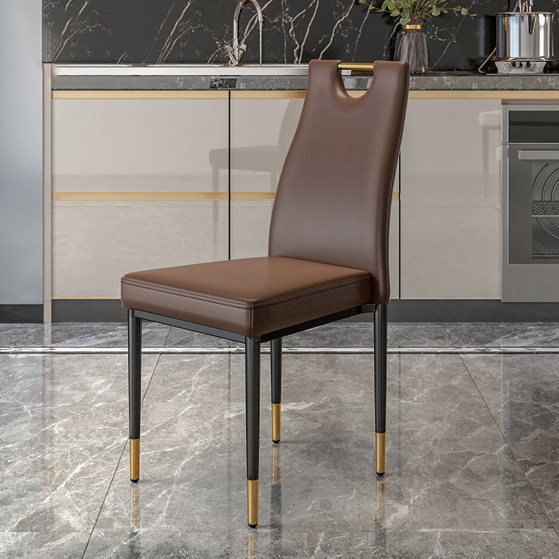 Scandinavian Style Upholstered Armless Dining Chairs Solid Back Side Chair for Home Clearhalo ' kitchen&dining_furn' 'Dining Chairs' 'Dining Tables & Seating' 'dining_chair' 'furn' 'furn_dining_chair' 'Furniture' 'furniture_dining_chair' 'Kitchen & Dining Furniture' 'kitchen' 3755021