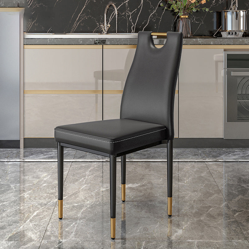 Scandinavian Style Upholstered Armless Dining Chairs Solid Back Side Chair for Home Clearhalo ' kitchen&dining_furn' 'Dining Chairs' 'Dining Tables & Seating' 'dining_chair' 'furn' 'furn_dining_chair' 'Furniture' 'furniture_dining_chair' 'Kitchen & Dining Furniture' 'kitchen' 3755022